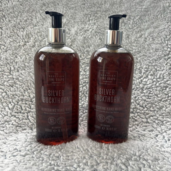 2 The Scottish Fine Soaps Silver Buckthorn Hand Wash Liquid 16.9 oz Bergamot NEW - Picture 1 of 7